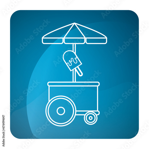 Isolated amusement park ice cream cart icon Vector