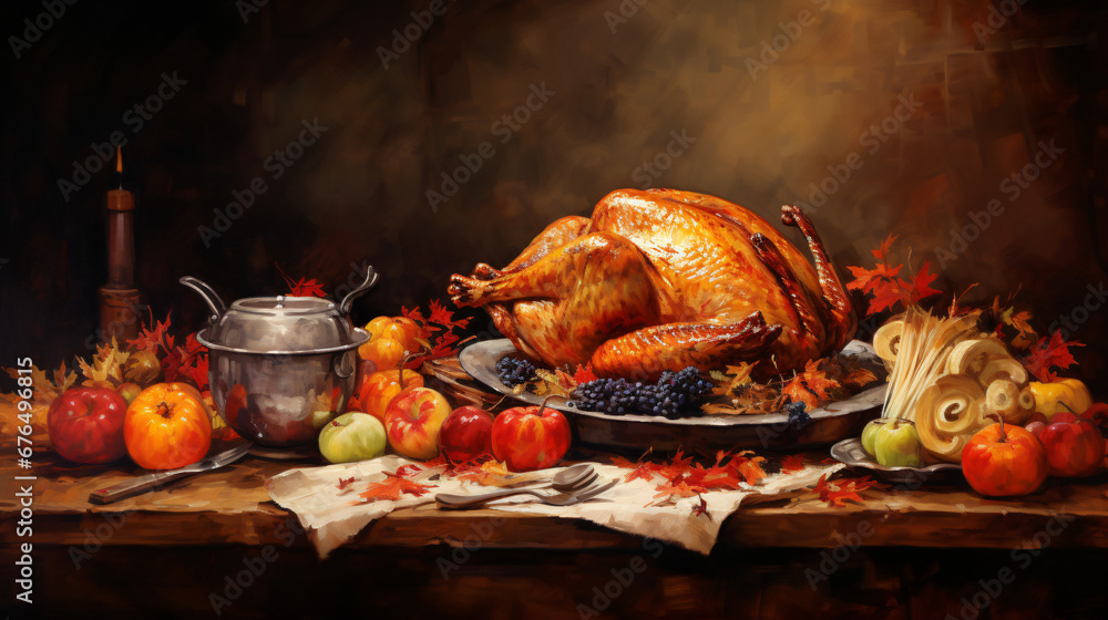 thanksgiving country dinner chicken turkey roasted