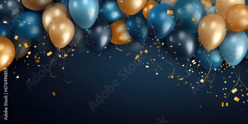 Wallpaper Mural Holiday background with balloons and confetti. Celebration, party, birthday greeting card idea Torontodigital.ca