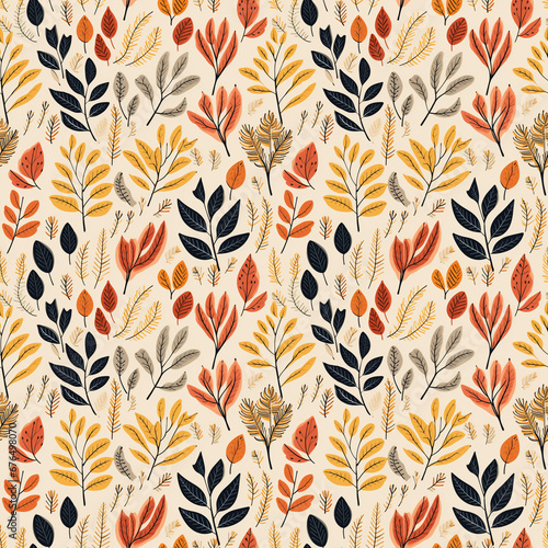 seamless pattern with leaves