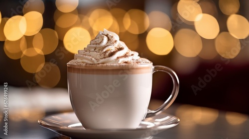 A soft focus image of a cup of hot chocolate AI generated illustration