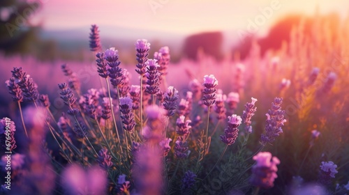 A soft focus image of a lavender field with shallow   AI generated illustration © ArtStage