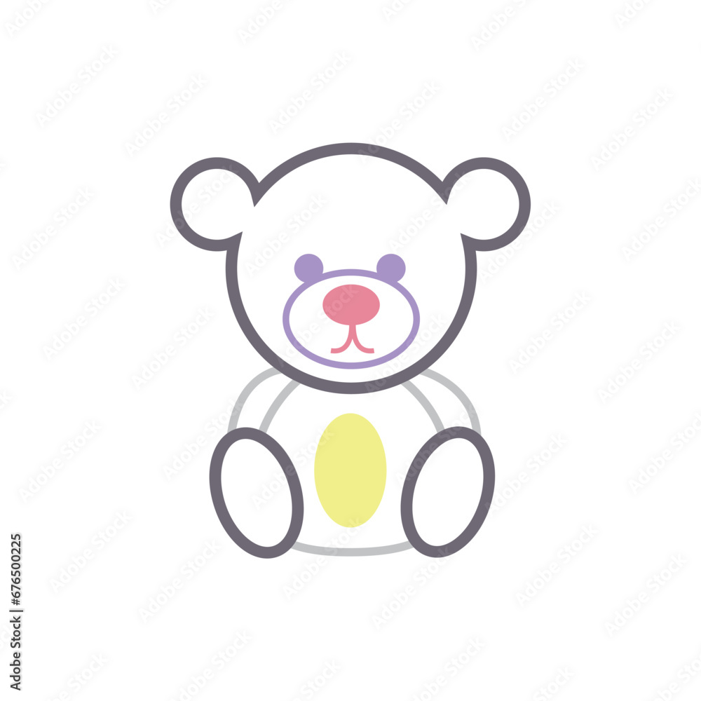 Obraz premium Colored teddy bear icon Vector