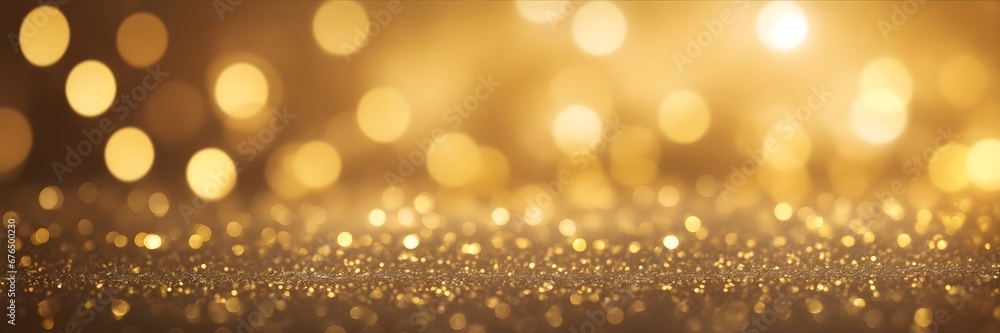 Golden bokeh background banner. Abstract gold glittering background with bokeh lights. Golden bokeh background banner. Abstract gold glittering background with bokeh lights.