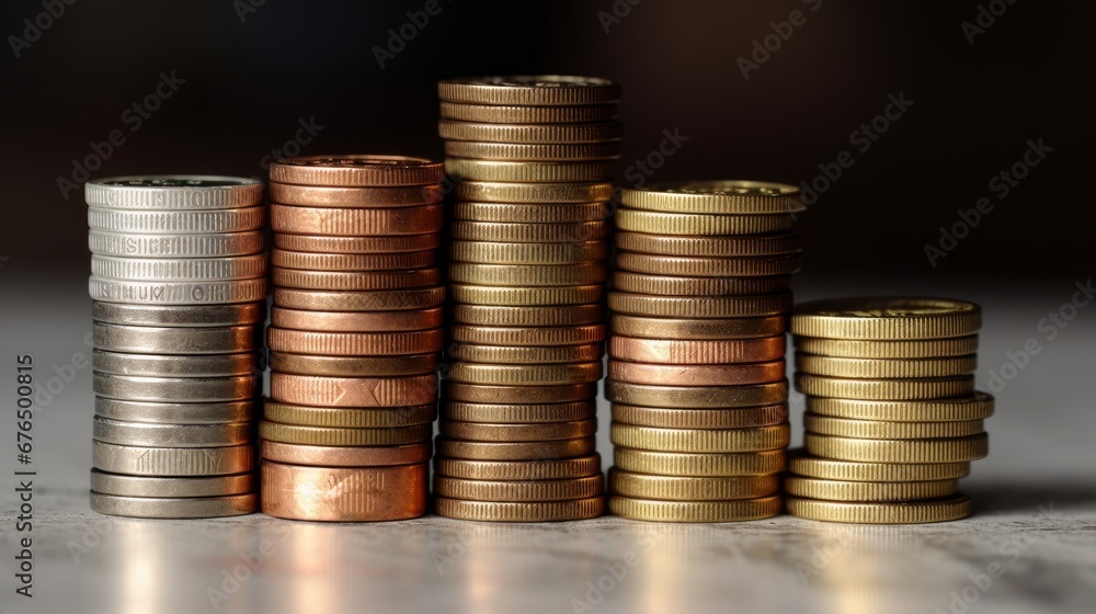 A stack of euro coins in a variety of sizes AI generated illustration A stack of euro coins in a variety of sizes AI generated illustration