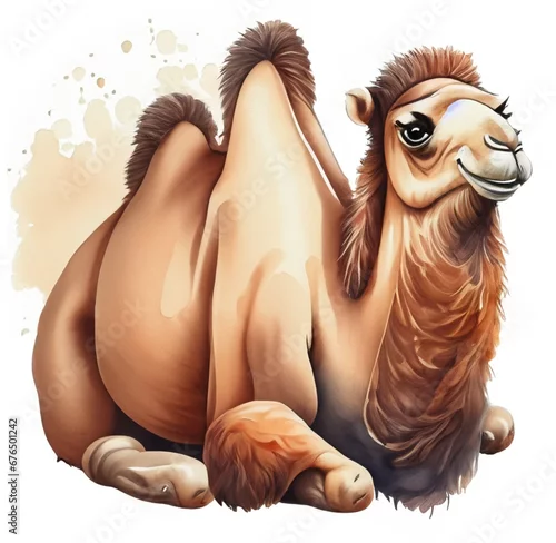 Fototapeta samoprzylepna Namalowany wielbłąd ilustracja