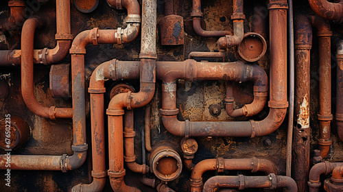 background, rotten, rusty water pipes. ai generative