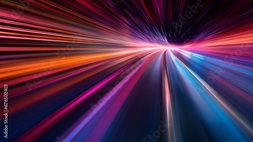 abstract long exposure dynamic speed light trails AI generated illustration