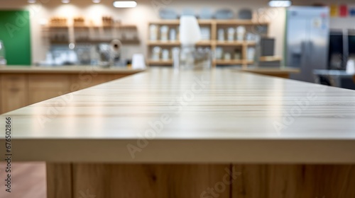 An empty kitchen counter worktop for product display AI generated illustration