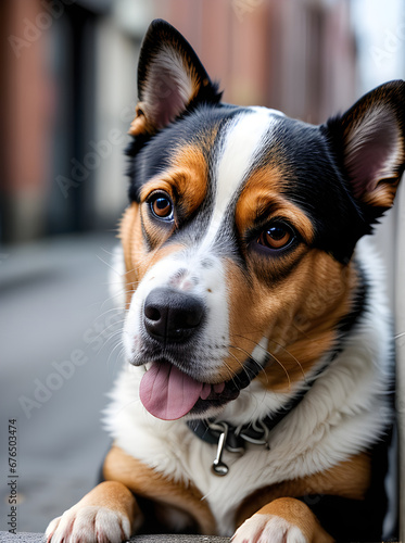 Detailed closeup Dutch angle dog street shoot © Natasha Breen