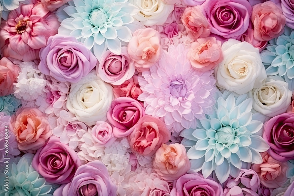 pink and colourful flowers background