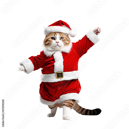 Santa Cat, Cat in Santa Dress, Cat in  Red Outfit - Generative AI