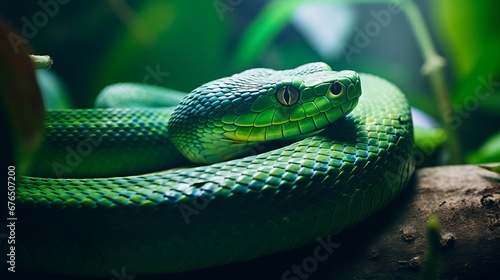 Graceful Tree Snake on Jungle Branch photo