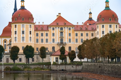 Moritzburg Castle is located near Dresden in the Saxon village of Moritzburg. The popular fairy tale Three Nuts for Cinderella