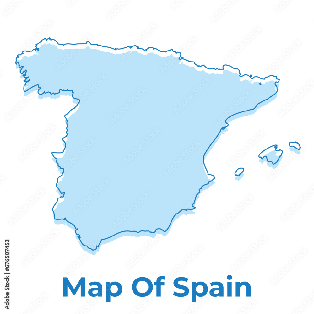 Spain simple outline map vector illustration Spain simple outline map vector illustration