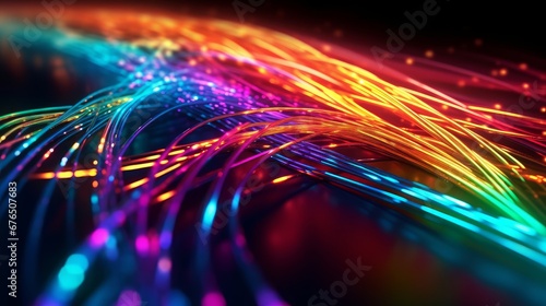 Fiber optic cable internet connection AI generated illustration