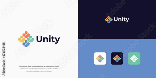 unity logo abstract, logo People and community, Logo for Teams or Groups