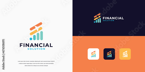 simple logo vector, financial growth logo