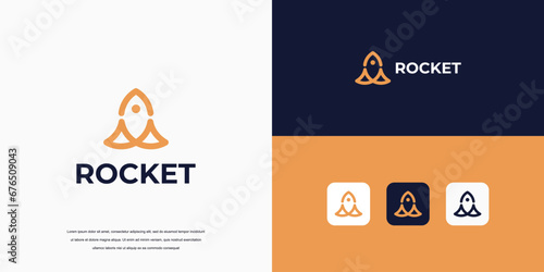 launching rocket logo, rocket vector