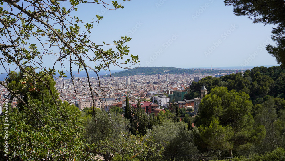  Panorama of Barcelona in summer