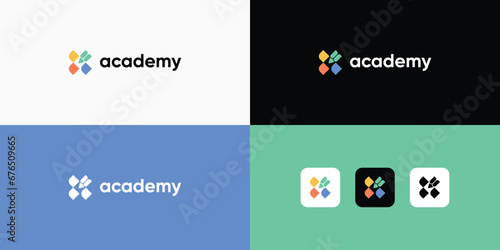 education logo design. academy logo vector modern