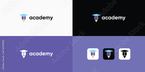 education logo design. academy logo vector modern
