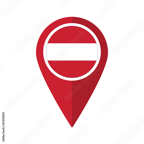 Free Download Flag of Austria flag on map pinpoint icon isolated red color - GFXLoad