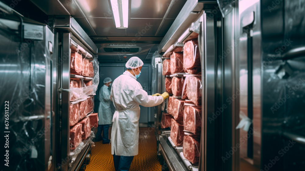male butcher working in the meat industry
