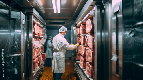 male butcher working in the meat industry