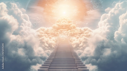 Stairway to heaven generative ai Stairway through AI generated illustration