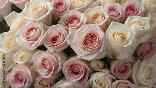 pink and white roses