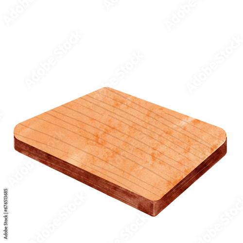 Png hand draw of wood plate on transparent background