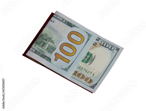 A new 100 dollar bill isolated on white background, png