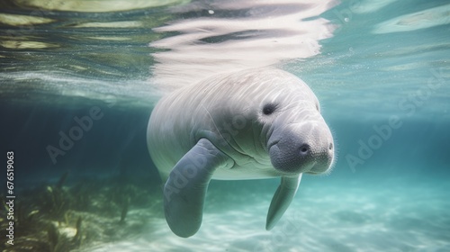 Dugong Gliding Through Clear Tropical Waters © Andreas