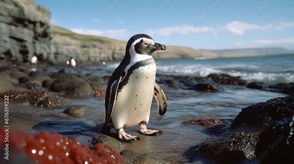 Obraz premium Galapagos Penguin on Land