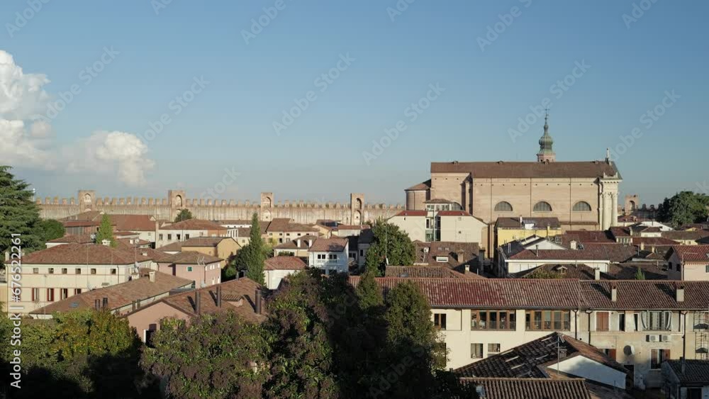 Cittadella, Padua - Italy - Tour of the walls of the medieval city and view over the roofs of the fortified town Cittadella, Padua - Italy - Tour of the walls of the medieval city and view over the roofs of the fortified town