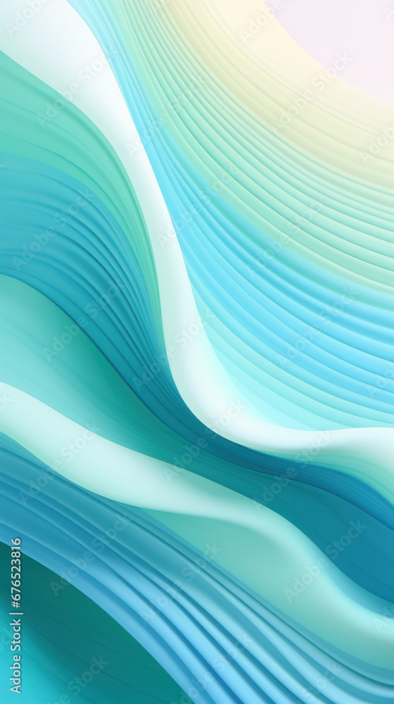 Aesthetic Aqua-Toned 3D Ripples - Sleek and Elegant Tech Background