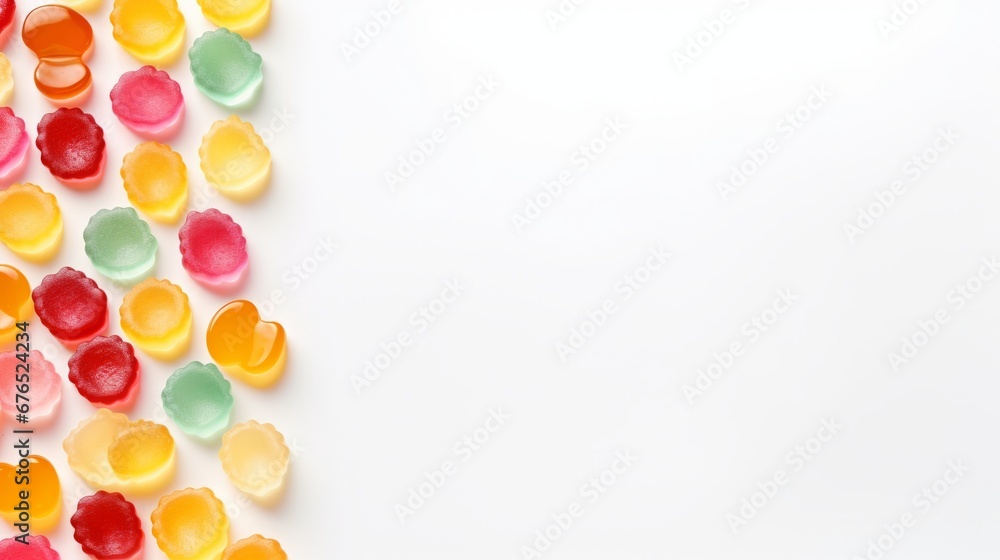 Obraz premium white background for text with candies.