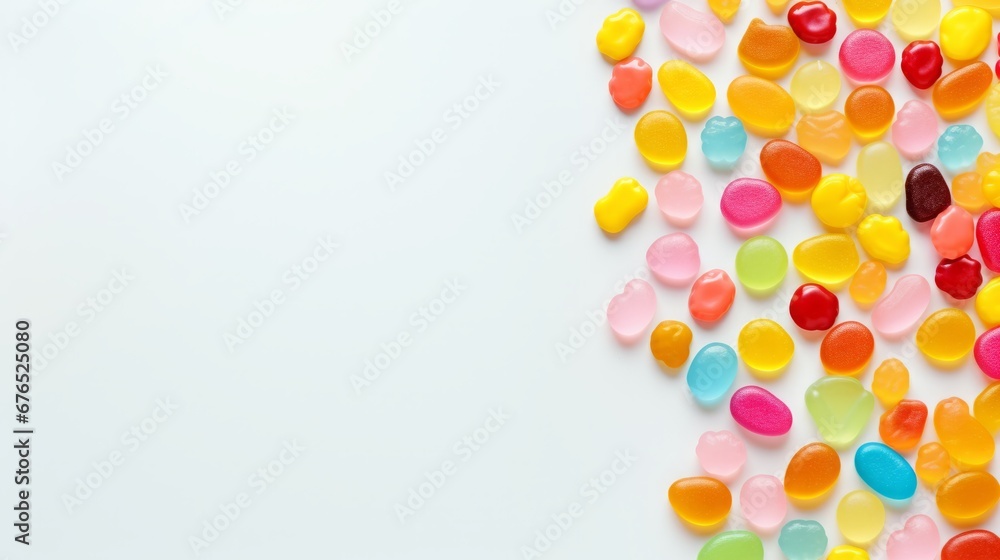 white background for text with candies. white background for text with candies.