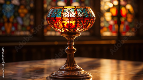 Eucharistic Adoration: A serene image of the Eucharist being adored and worshipped, symbolizing the central sacrament of the Christian faith photo