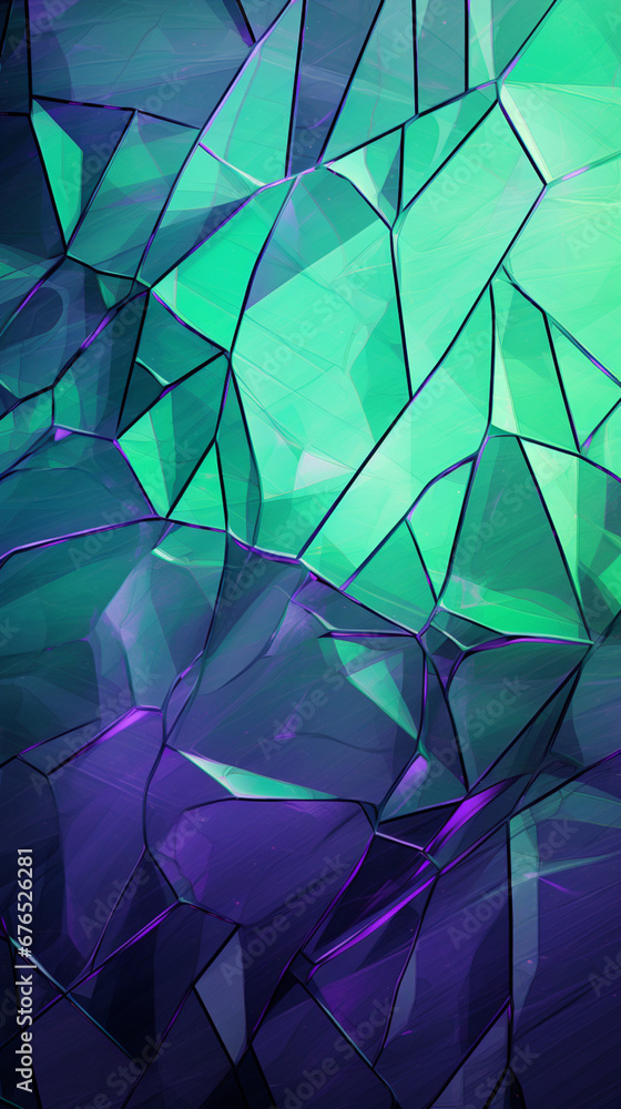 Lavender and Forest Green, Abstract pattern of glass crack created with Generative Ai Lavender and Forest Green, Abstract pattern of glass crack created with Generative Ai