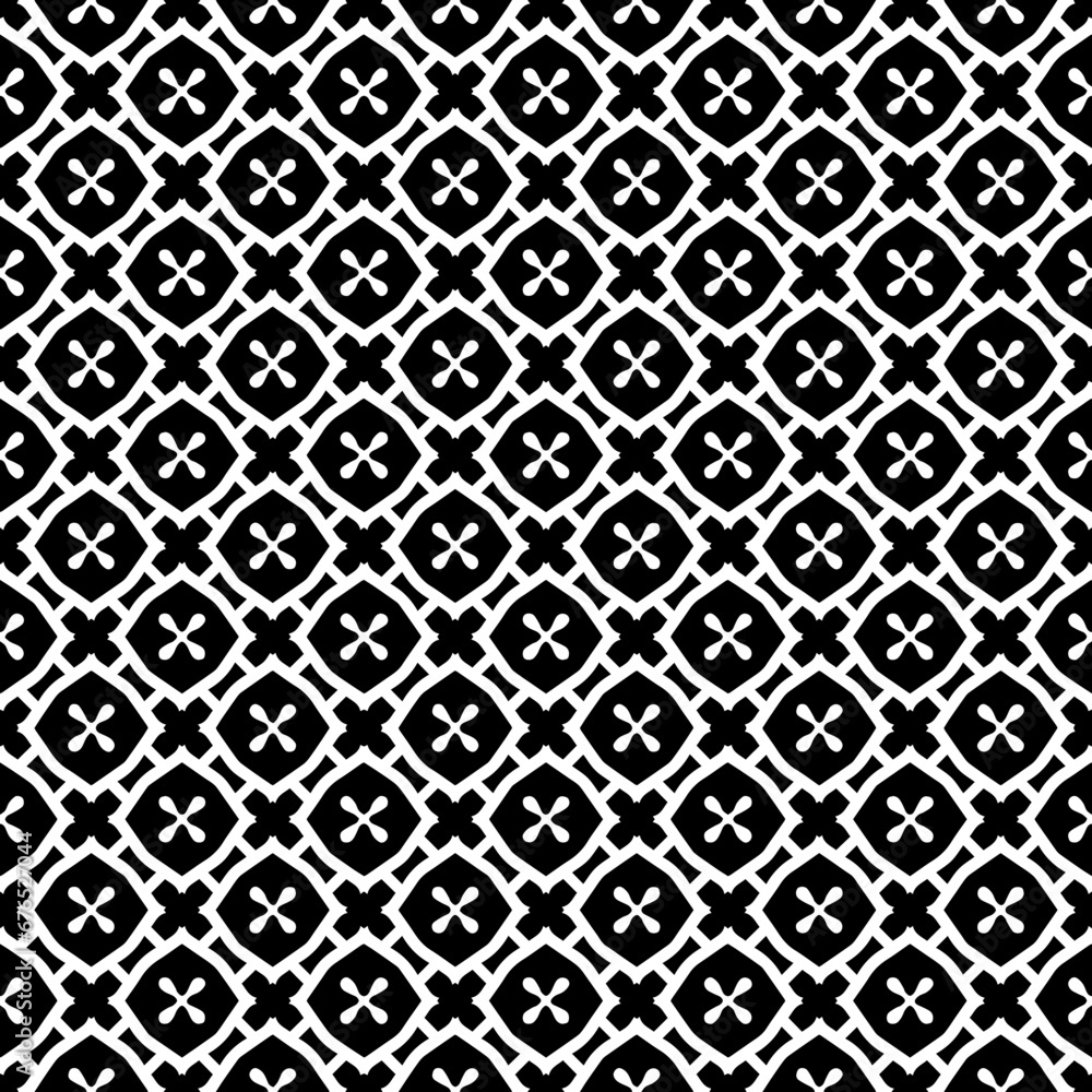 Black and white seamless abstract pattern. Background and backdrop. Grayscale ornamental design. Mosaic ornaments. Vector graphic illustration. EPS10. Black and white seamless abstract pattern. Background and backdrop. Grayscale ornamental design. Mosaic ornaments. Vector graphic illustration. EPS10.