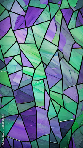 Lavender and Forest Green  Abstract pattern of glass crack created with Generative Ai