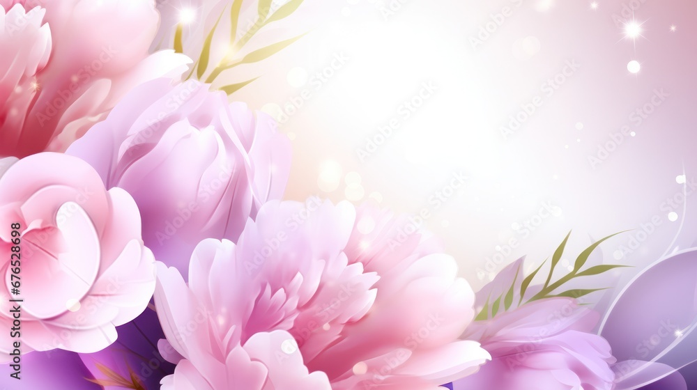 Fototapeta premium spring floral background with copy space