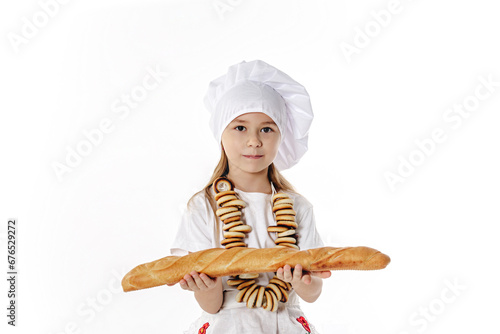 child chef with bread