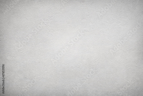 Texture of gray polished concrete background. Light plaster wallpaper with rough cement texture. Empty grunge wall concept or floor backdrop. Abstract surface mockup. Top view, close up, copy space