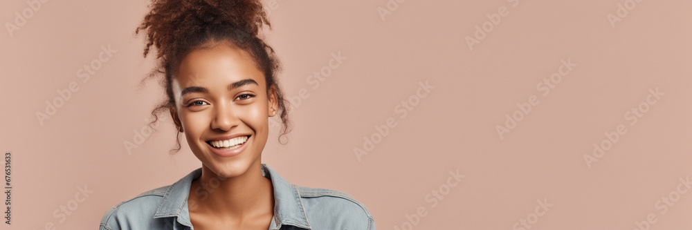 Beautiful American good woman nice fashion half body eye contact Beautiful American good woman nice fashion half body eye contact