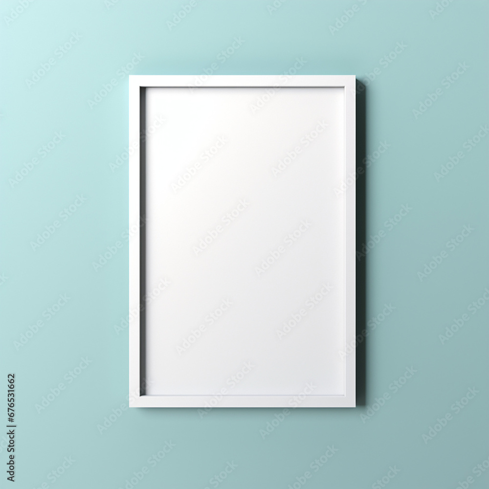 a realistic blank photo frame hanging on a wall created with Generative Ai a realistic blank photo frame hanging on a wall created with Generative Ai