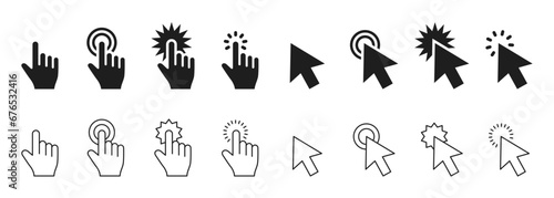 Icon set associated with the computer cursor