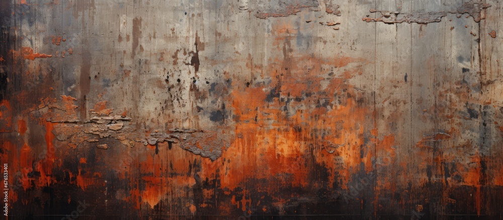 The abstract pattern on the old metal plate creates a grunge texture reminiscent of the city s rainy streets adding a unique background to the construction site The abstract pattern on the old metal plate creates a grunge texture reminiscent of the city s rainy streets adding a unique background to the construction site